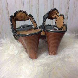 Jack Rogers Shoes - Jack Rogers Metallic Gunmetal Luccia Wedge Sandal Jack Rogers Shoes - Jack Rogers Metallic Gunmetal Luccia Wedge Sandal